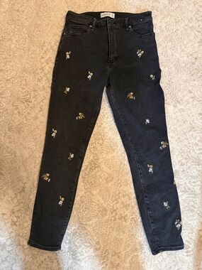 Black Embroidered Floral Women’s Jeans
